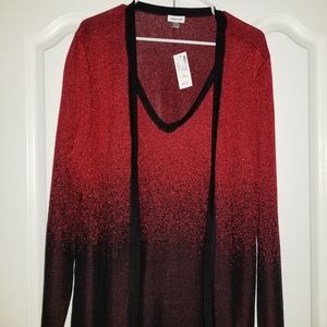 Avenue Red to Black ombre layered sweater